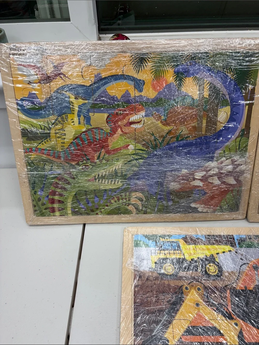 Melissa & Doug Wooden Jigsaw Puzzle Fire Construction Diggers Rescue Dinosaur